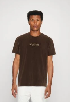 Kaotiko Washed Zodiacus Unisex - Camiseta Estampada - Brown