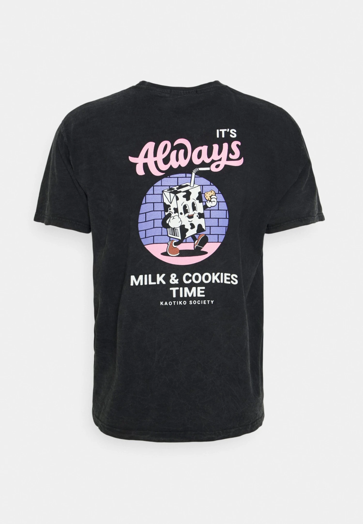 Kaotiko Washed Milk And Cookies - Camiseta Estampada - Black 4 Kaotiko Washed Milk And Cookies - Camiseta Estampada - Black - Image 2