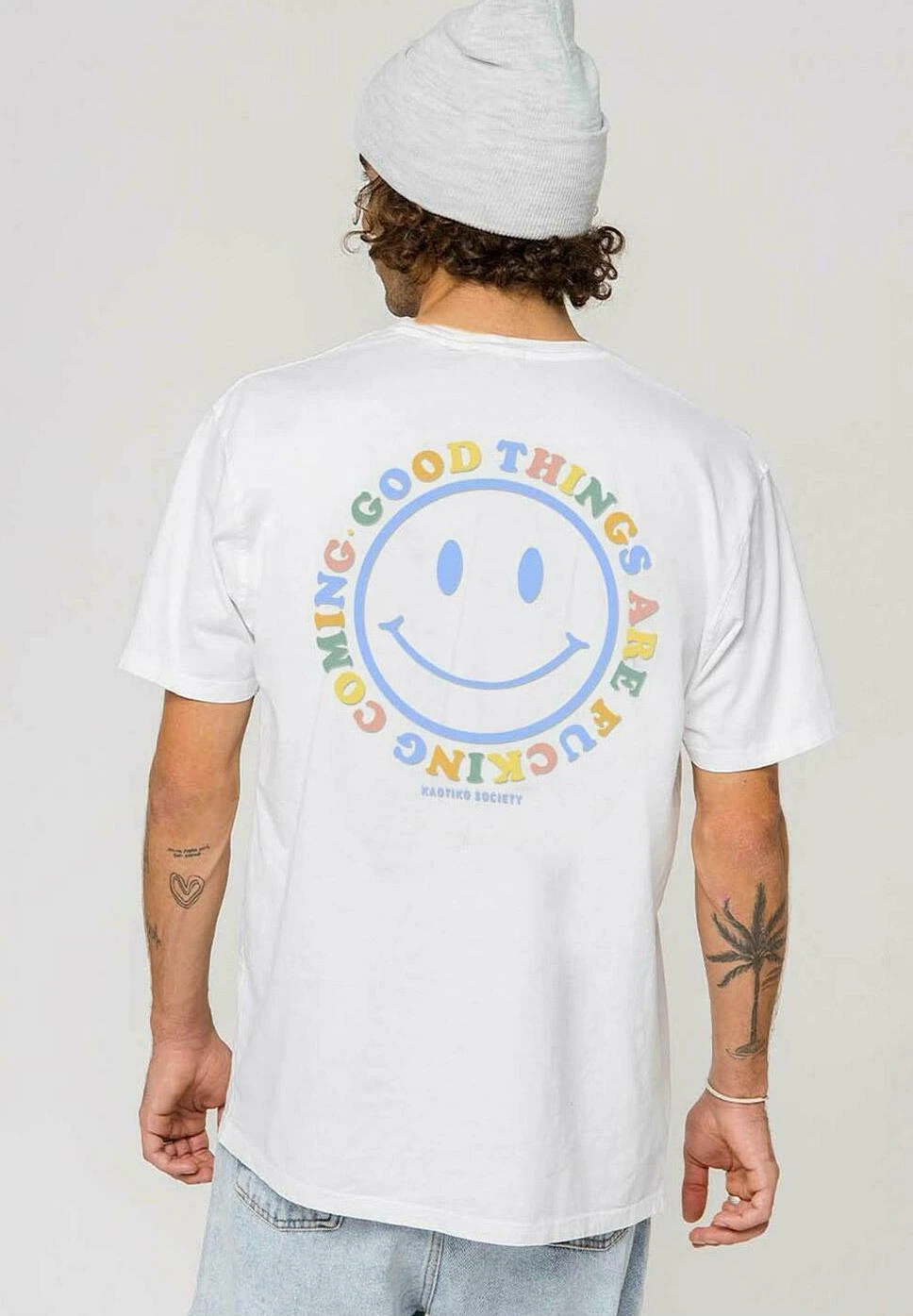 Kaotiko Smile - Camiseta Estampada - Blanco 3 Kaotiko Smile - Camiseta Estampada - Blanco