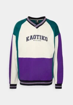 Kaotiko Crew Kasey - Sudadera - Ivory/Purple/Jade