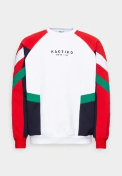 Kaotiko Crew Benton - Sudadera - White/Green/Red