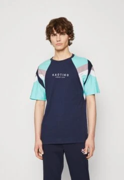 Kaotiko Joss Unisex - Camiseta Estampada - Navy/Sea Green/Grape