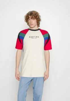 Kaotiko Joss Unisex - Camiseta Estampada - Ivory/Red/Heura