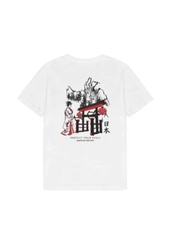 Kaotiko Washed Geisha - Camiseta Estampada - Weiß