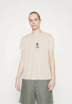 Kaotiko Washed Lotus Ying Yang Unisex - Camiseta Estampada - Ivory