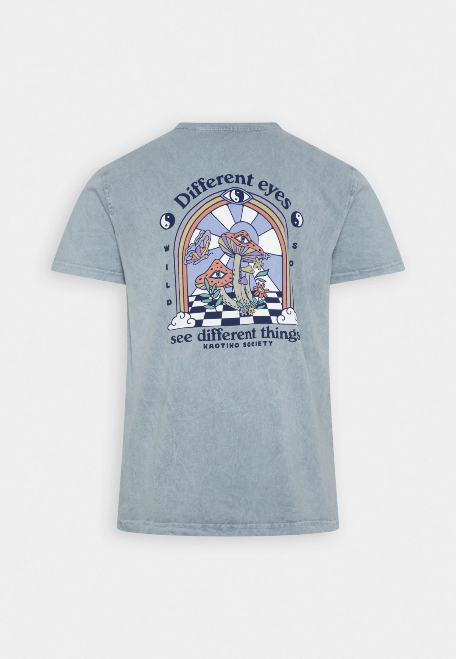 Kaotiko Washed Different Eyes Unisex - Camiseta Estampada - Steel 8 Kaotiko Washed Different Eyes Unisex - Camiseta Estampada - Steel - Image 6