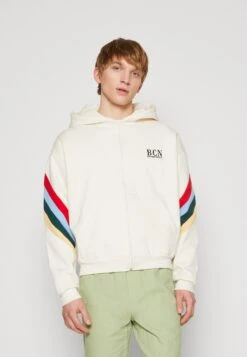 Kaotiko Walker Unisex - Sudadera Con Cremallera - Ivory/Red/Blue