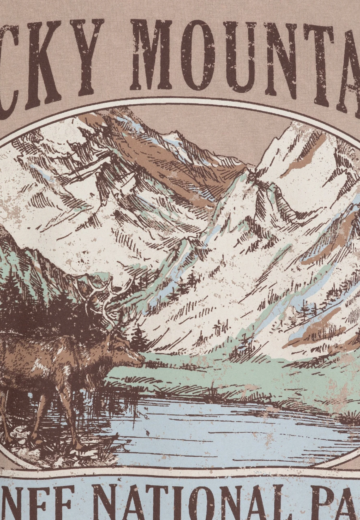 Kaotiko Rocky Mountains Unisex - Camiseta Estampada - Dark Bone 7 Kaotiko Rocky Mountains Unisex - Camiseta Estampada - Dark Bone - Image 5