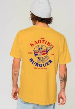 Kaotiko Washed Burguer - Camiseta Estampada - Amarillo
