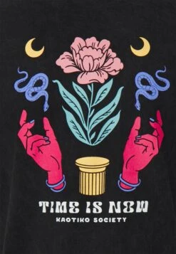 Kaotiko Washed Time Is Now Unisex - Camiseta Estampada - Black -Kaotiko Tienda 77148a142b384df293cd10530dc6435f