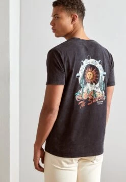 Kaotiko Washed Sunset - Camiseta Estampada - Black