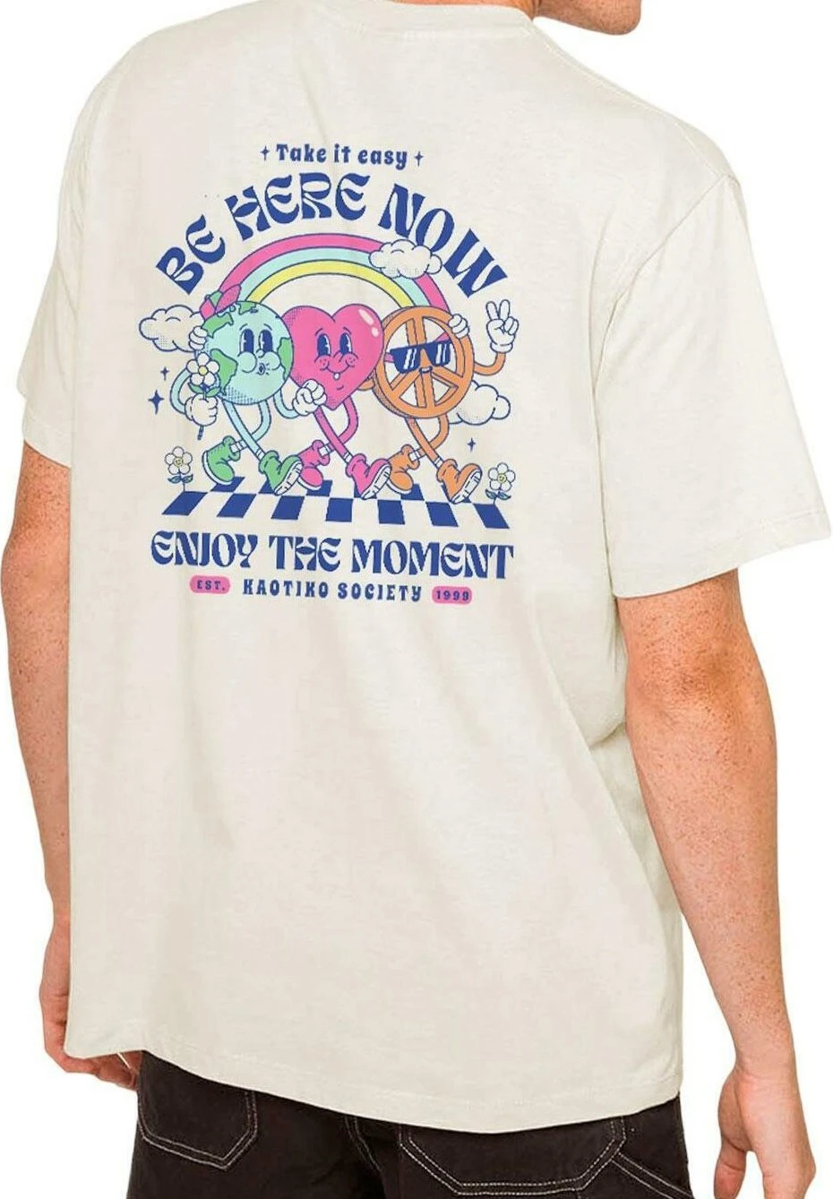 Kaotiko Enjoy The Moment - Camiseta Estampada - Beige 6 Kaotiko Enjoy The Moment - Camiseta Estampada - Beige - Image 4