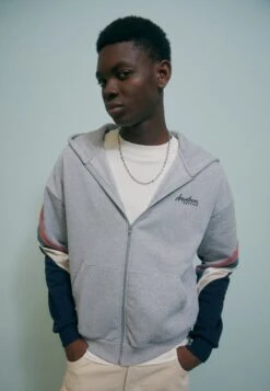 Kaotiko Crem Walker Unisex - Sudadera Con Cremallera - Grey/Burg/Beige