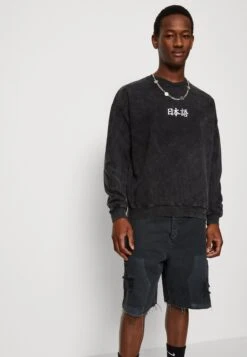 Kaotiko Crew Washed Heron Japan Unisex - Sudadera - Black -Kaotiko Tienda 97cb340c6ed348fea5c12c10f2a9ffef