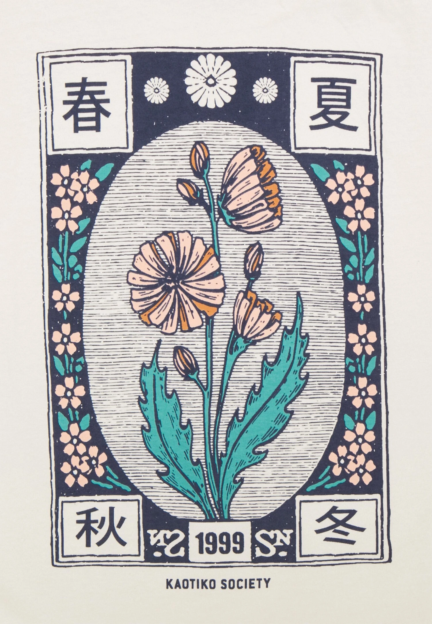 Kaotiko Washed Japanes Flower Ivory - Camiseta Estampada - Ivory 5 Kaotiko Washed Japanes Flower Ivory - Camiseta Estampada - Ivory - Image 3