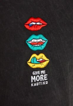 Kaotiko Washed Mouth Colors Unisex - Camiseta Estampada - Black -Kaotiko Tienda b2d313b059c4450e96623767f835e29b