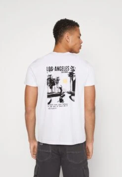 Kaotiko Washed Los Angeles Unisex - Camiseta Estampada - White
