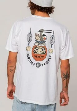 Kaotiko Washed Daruma Temple - Camiseta Estampada - Blanco -Kaotiko Tienda d1181136651646a09da8fd9d7fe95d45