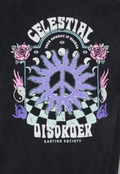 Kaotiko Washed Celestial Disorder Unisex - Camiseta Estampada - Black -Kaotiko Tienda e300acc8e62c43db96cb8eb673738aa2
