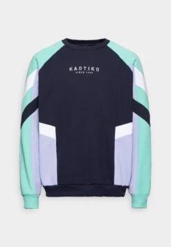 Kaotiko Crew Benton - Sudadera - Navy/Green/Grape