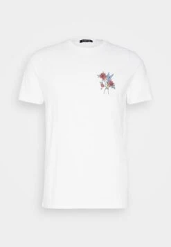 Kaotiko Bird Roses Unisex - Camiseta Estampada - White -Kaotiko Tienda f48b07e41859490a951906502c335d00