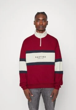 Kaotiko Crew Berwin Unisex - Sudadera - Burgundy/Navy/Ivory