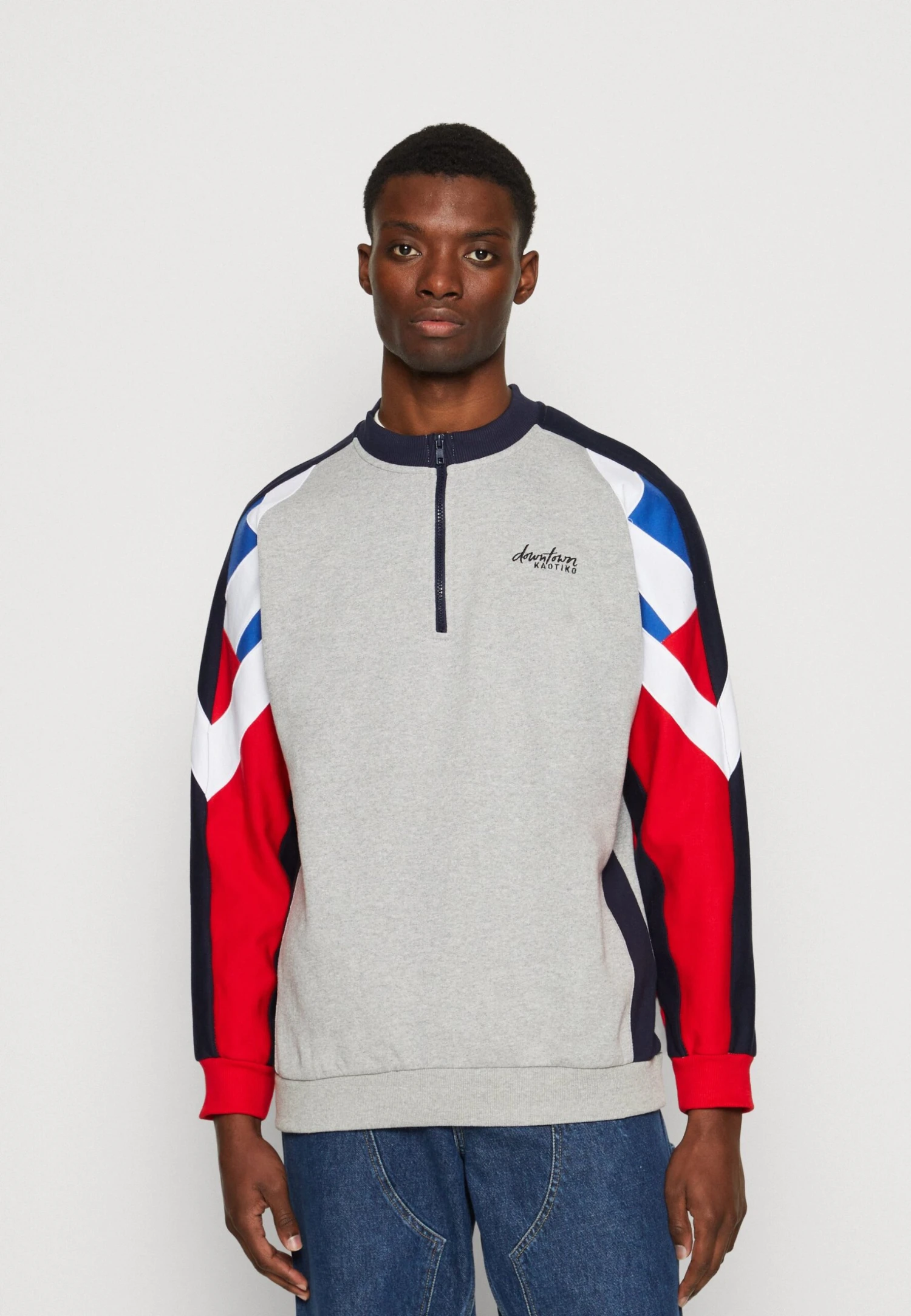 Kaotiko Crew Keoni Unisex - Sudadera - Grey/Royal/Red 3 Kaotiko Crew Keoni Unisex - Sudadera - Grey/Royal/Red