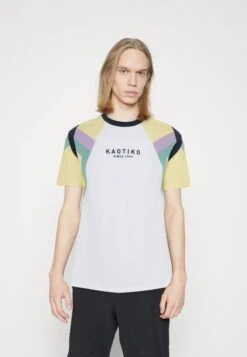 Kaotiko Unisex - Camiseta Estampada - White/Lemon/Malva